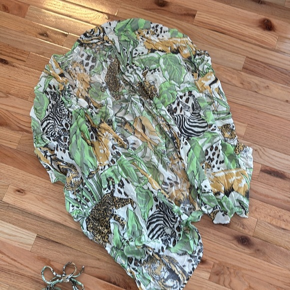 AERIE WOMENS ONE PIECE BATHING SUIT JUNGLE LEOPARD GREEN MEDIUM INCLUDES KIMONO - Picture 9 of 10